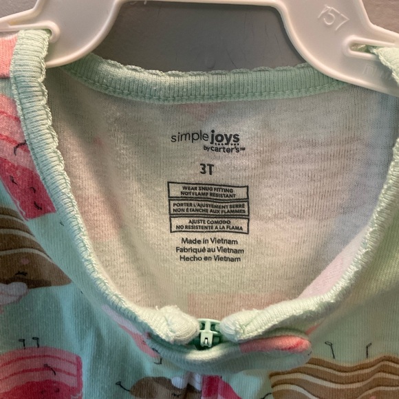 Simple Joys by Carter's Toddlers Snug-Fit Footed Cotton Pajamas, 3pk - Pink Cat - Picture 14 of 14